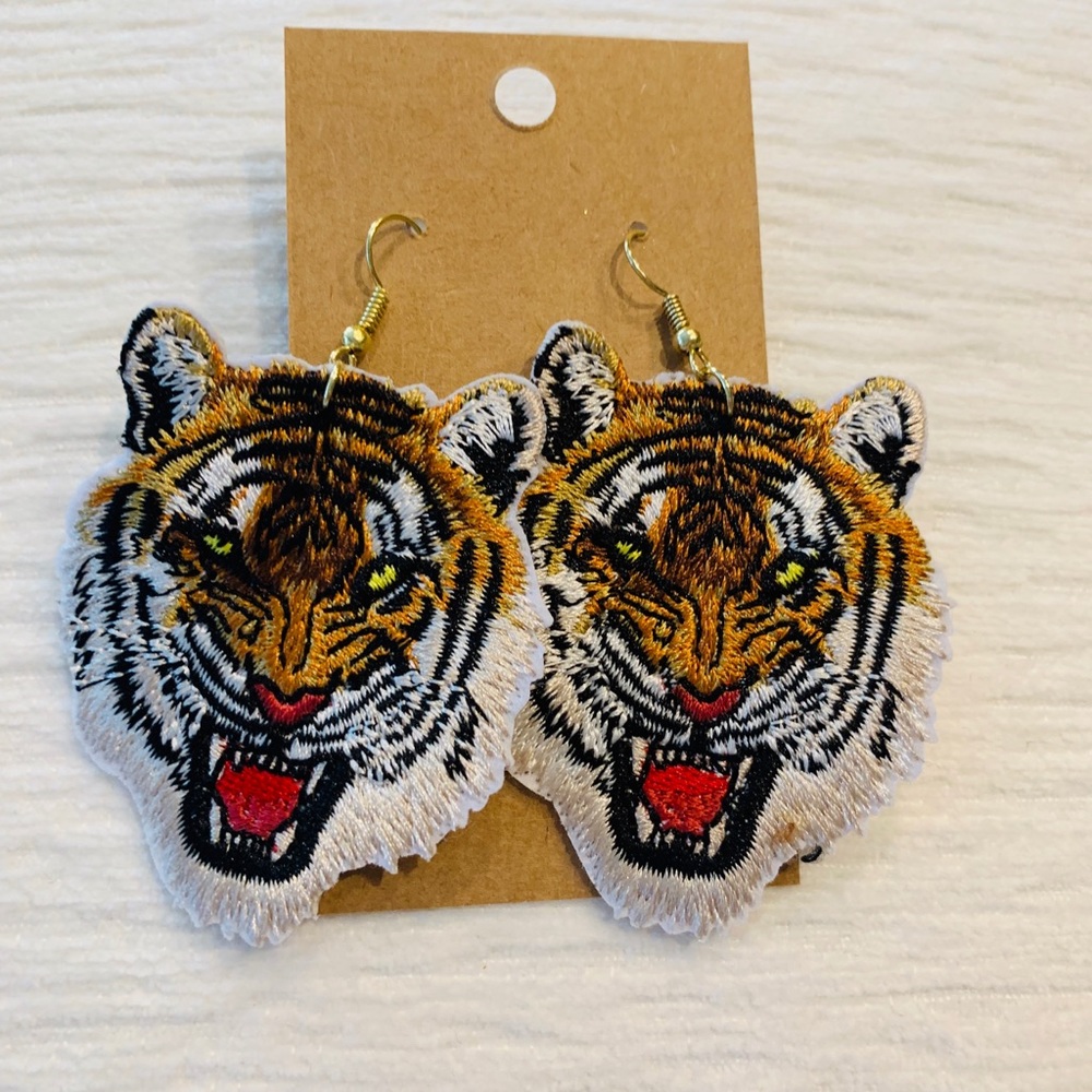 Tiger drop earrings
